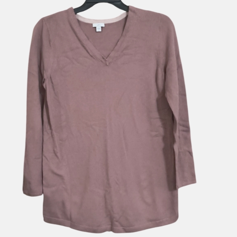 J. Jill Dusty Rose Long Sleeve V-Neck Tunic Size M Tall